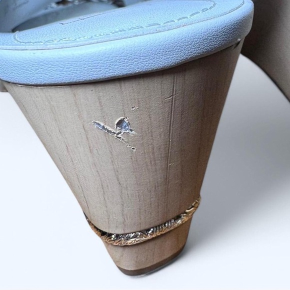 Franco Sarto Samina White Leather Wedge Sandals - Picture 8 of 8